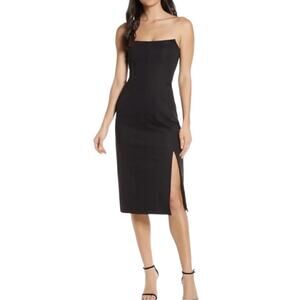 SALE! Finders Keepers Black Strapless Lined Bodycon Midi Dress XS